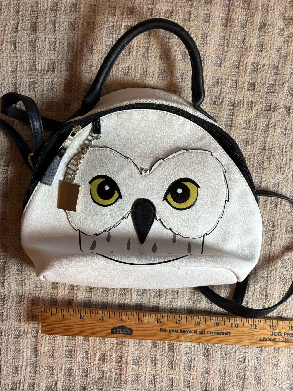 Harrypotter White Owl Face Crossbody Bag/ Backpack
